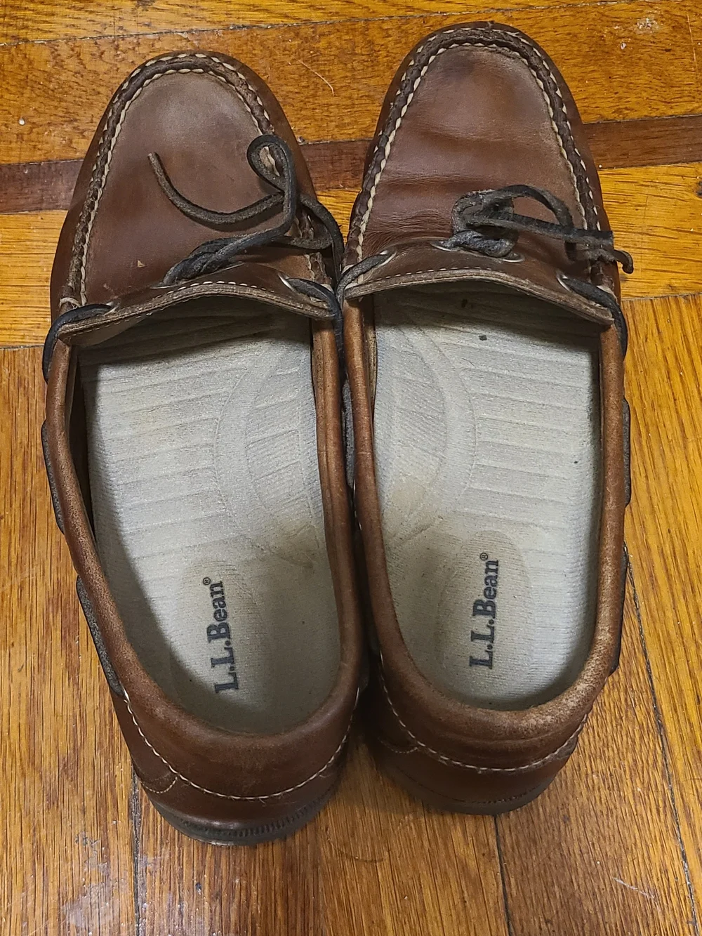 L.L. Bean Men's Brown Leather Boat Shoes
